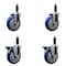 Service Caster 5'' Blue Poly Wheel Swivel 1'' Expanding Stem Caster Set 2 Brakes, 4PK SCC-EX20S514-PPUB-BLUE-2-PLB-2-1 - alternate 1